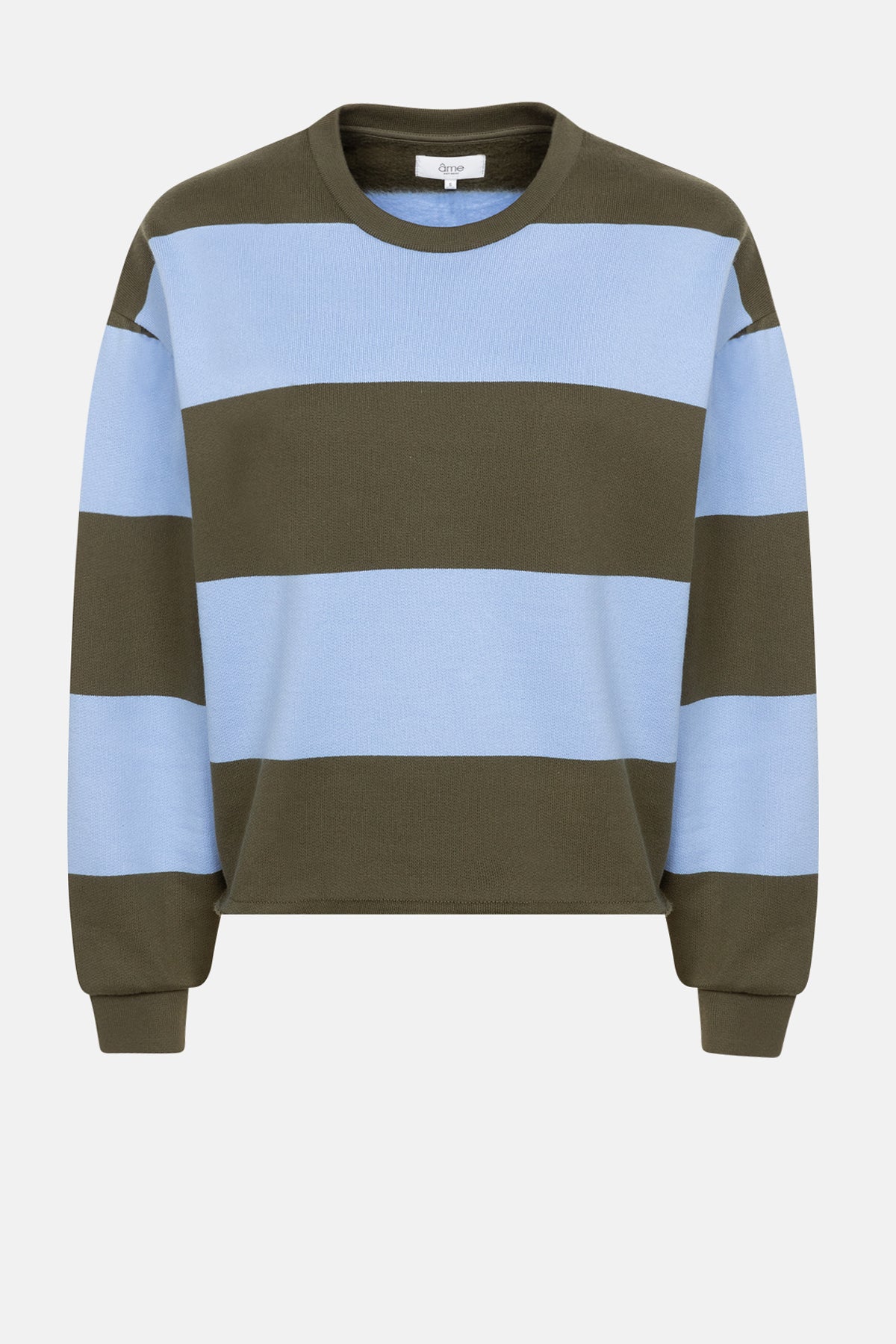 Harleen Sweatshirt | Light Blue & Green Stripes