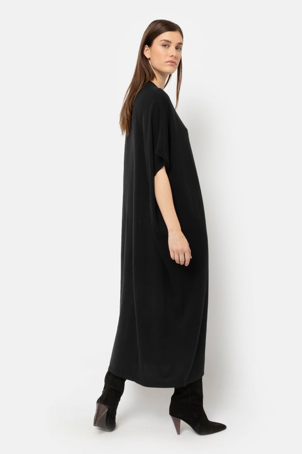 Jaye Cotton Cashmere Kaftan Dress | Black