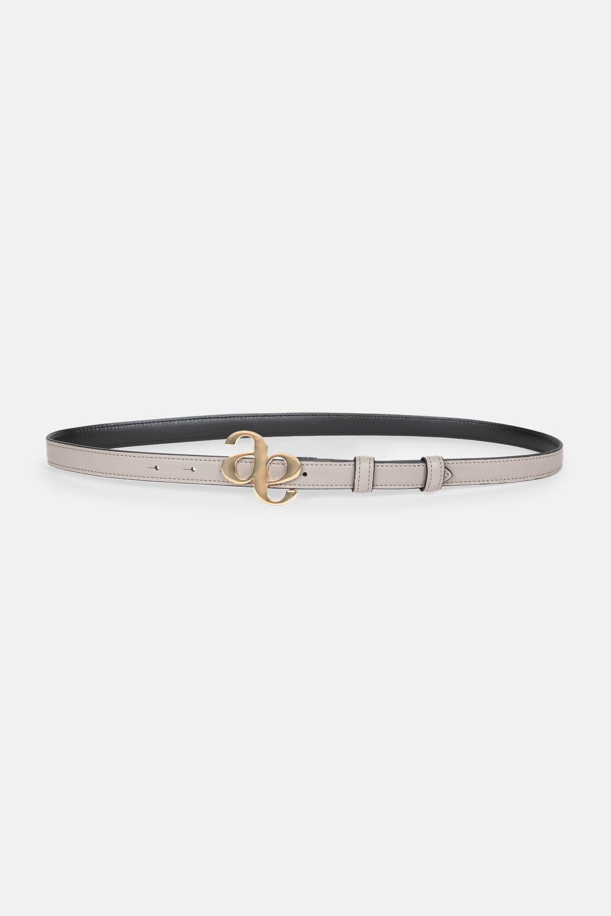 Loulou Leather Belt | Grey