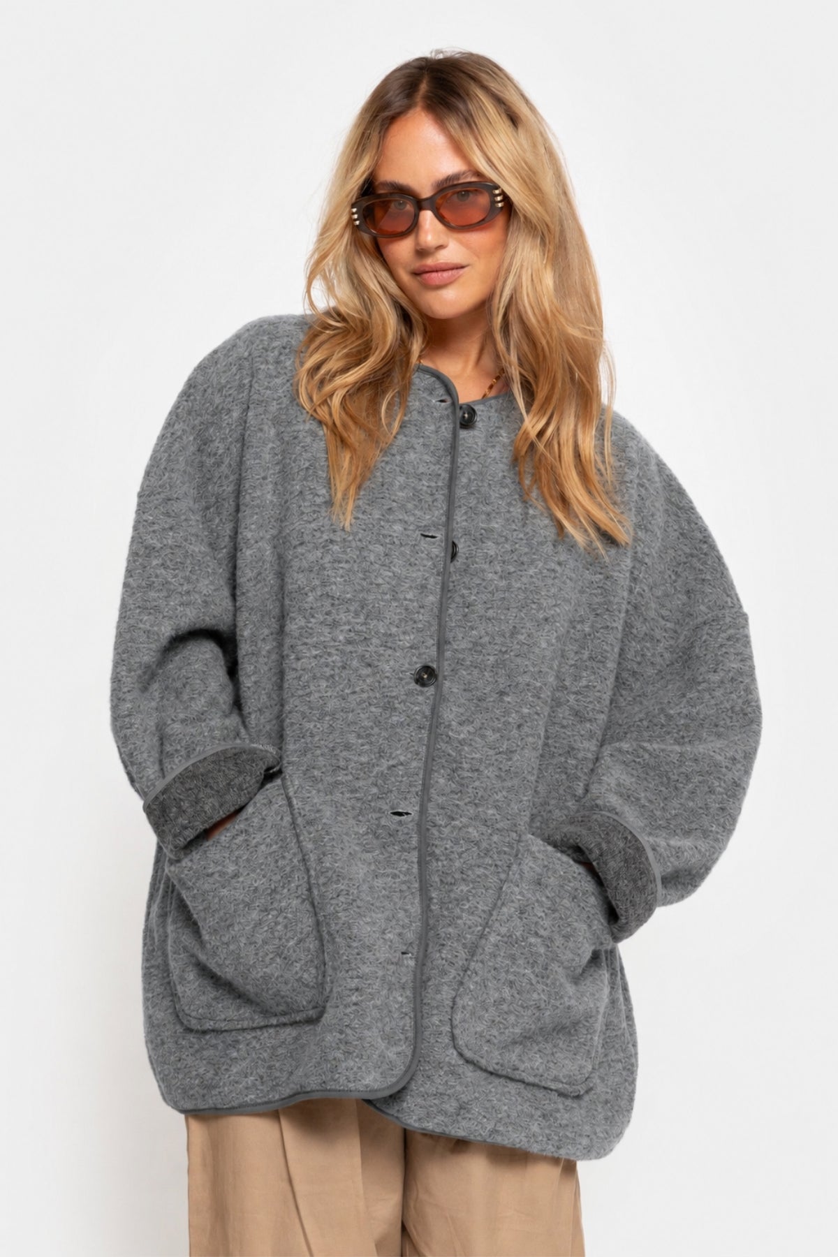 Hannah Veste Laineuse | Gris Foncé