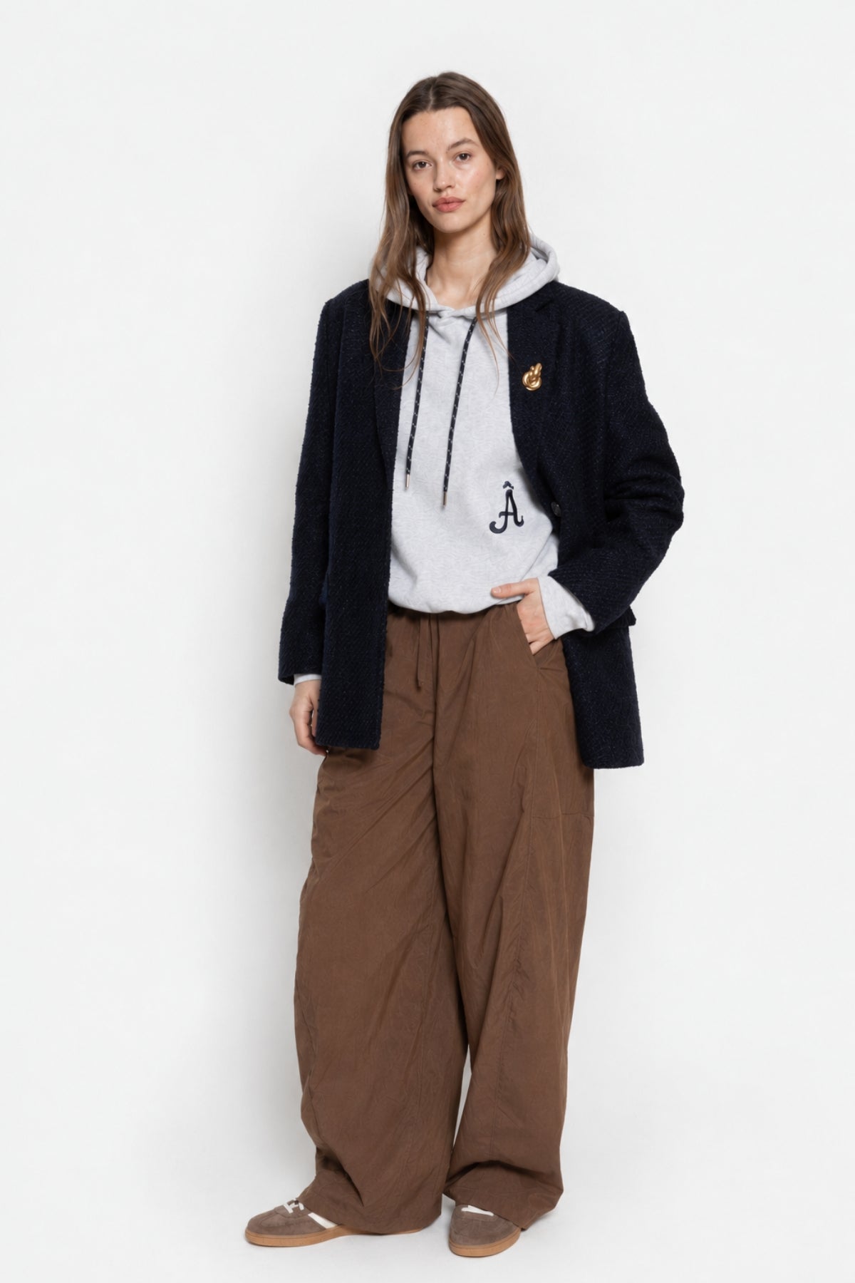 Blazer Monique en Tweed | Bleu foncé