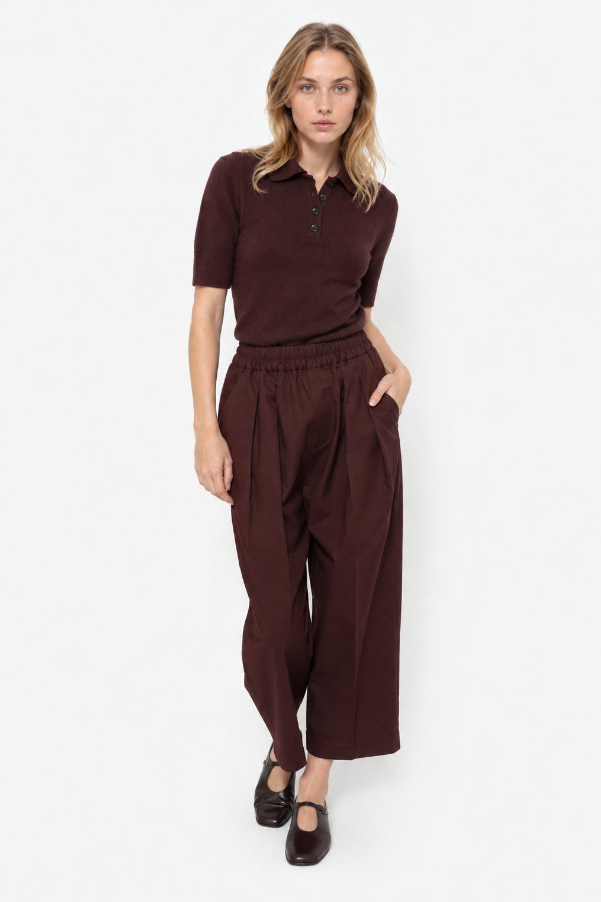 Kick Pleated Pants | Bordeaux