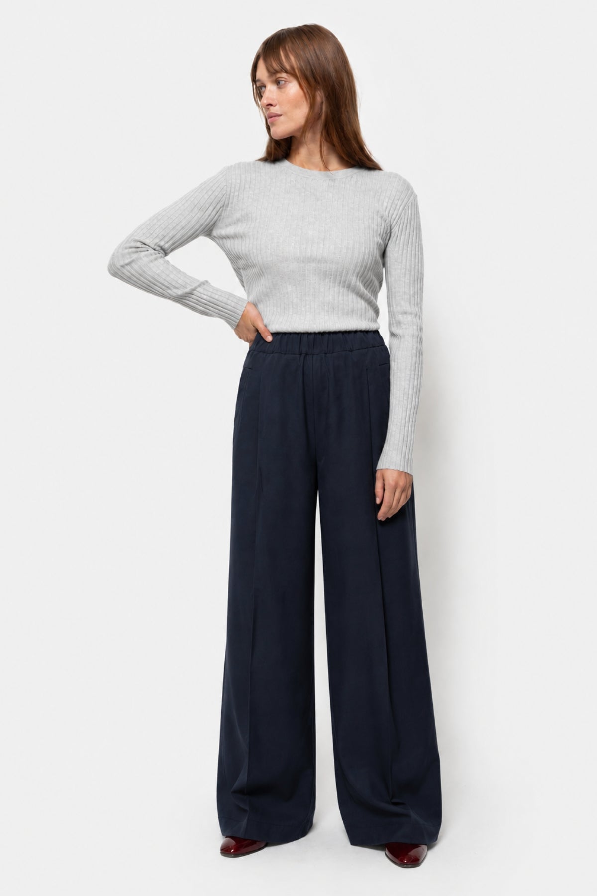 Nice Wide Pants | Navy Blue
