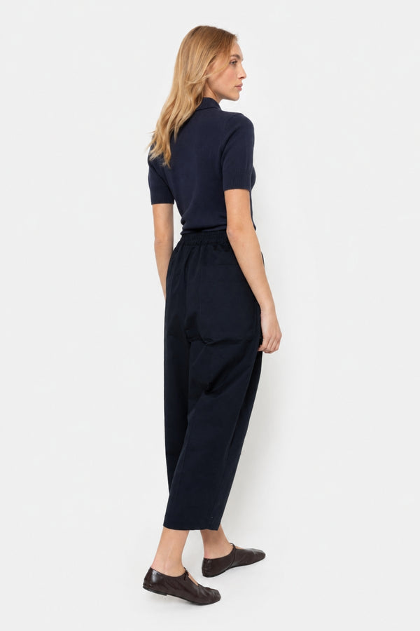 Kick Twill Pleated Pants | Navy
