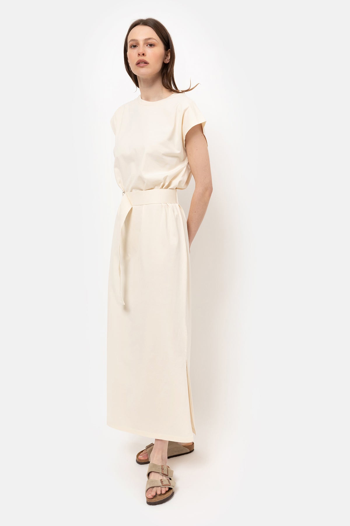 Flavie Sleeveless T-shirt Dress | Cream