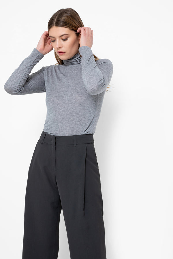 Gregory Turtleneck with Long Sleeves | Marled Grey