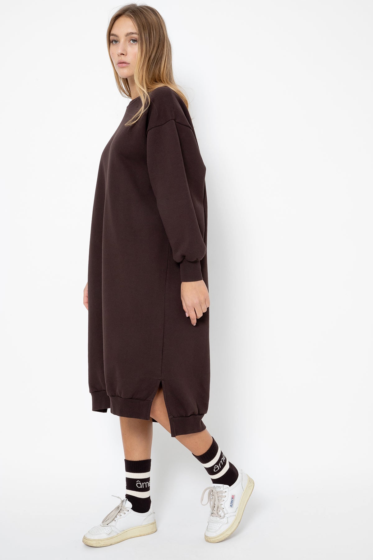 Dancy Sweatshirt Dress | Chocolate Brown