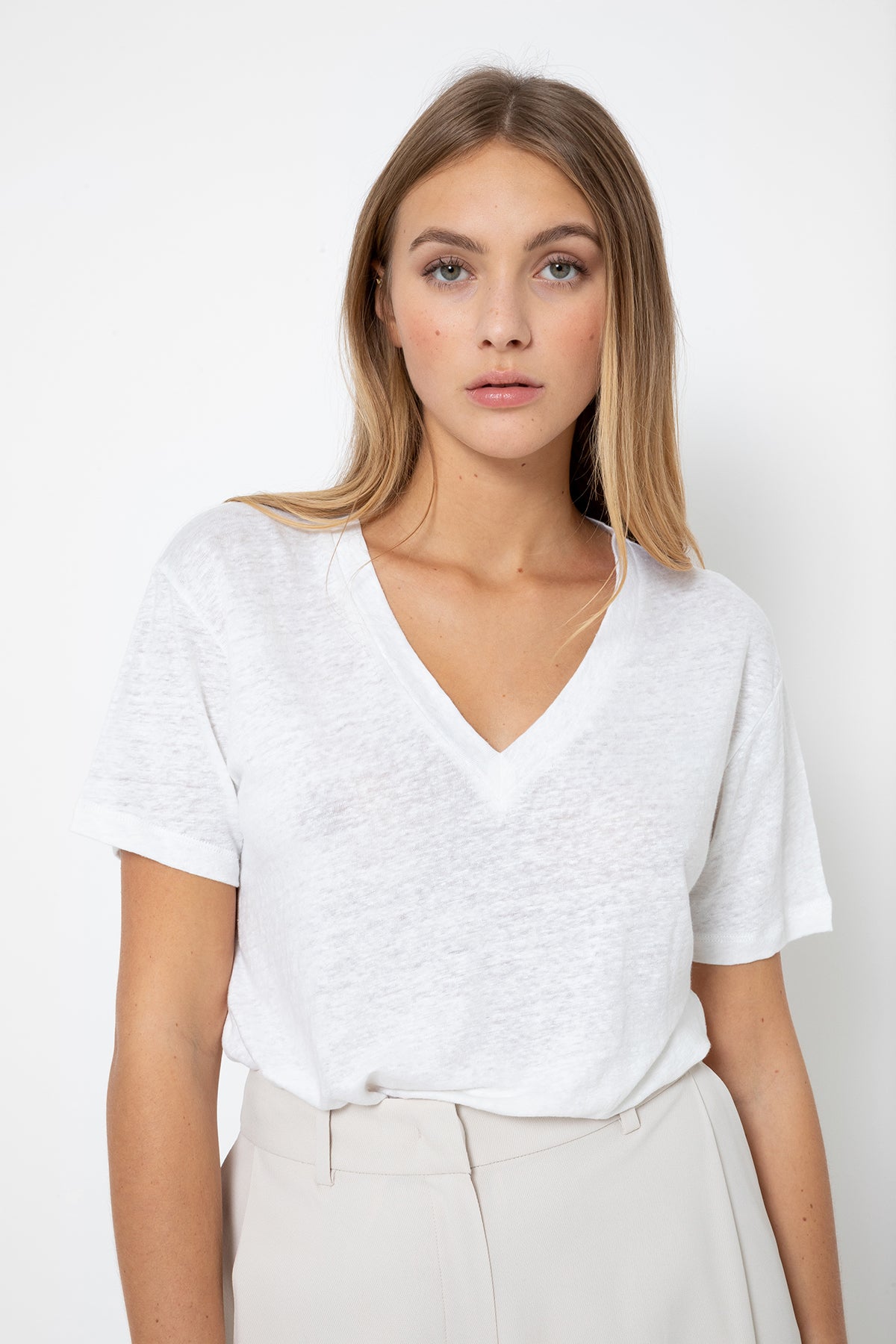 Dalton linen T-shirt | White