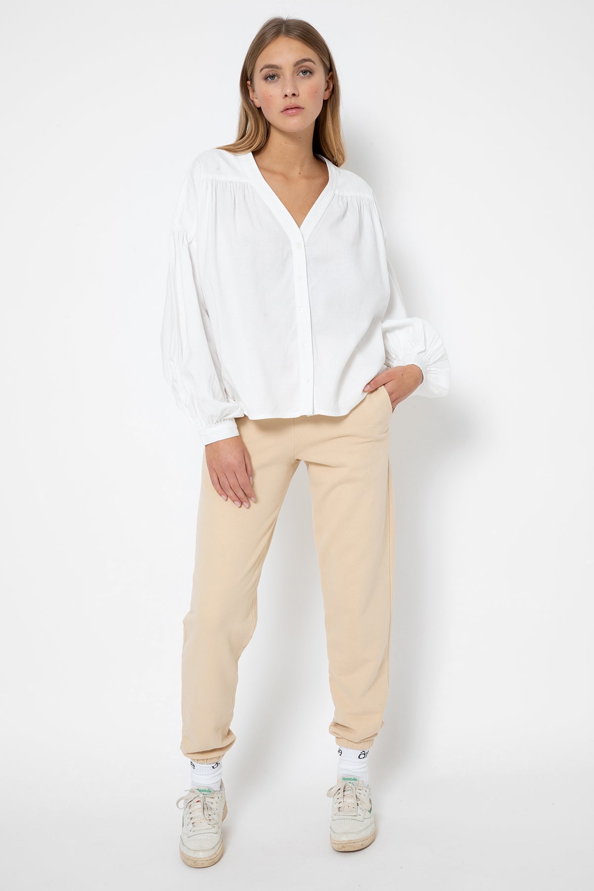 Gante Shirt with Puff Sleeves | White