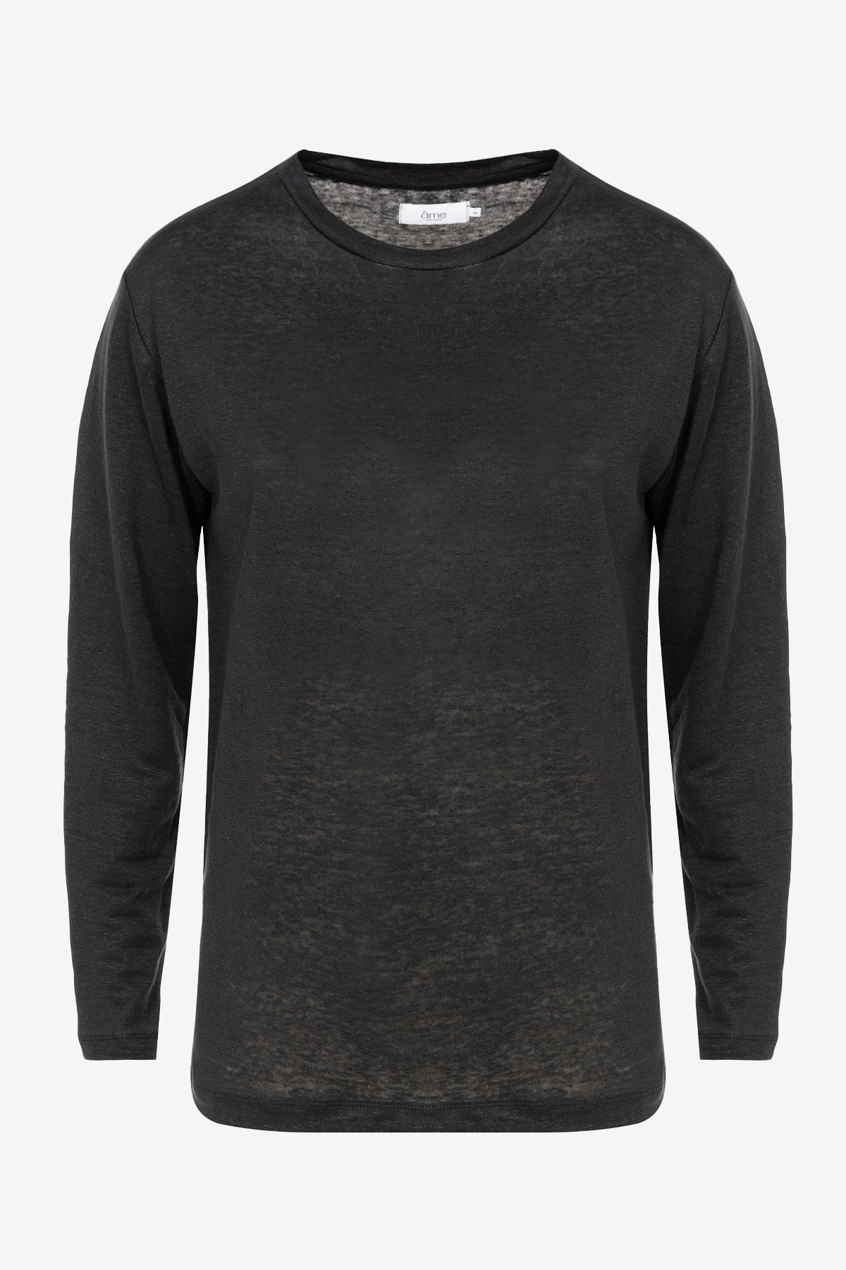 Cosy Long-sleeved Linen T-shirt | Black