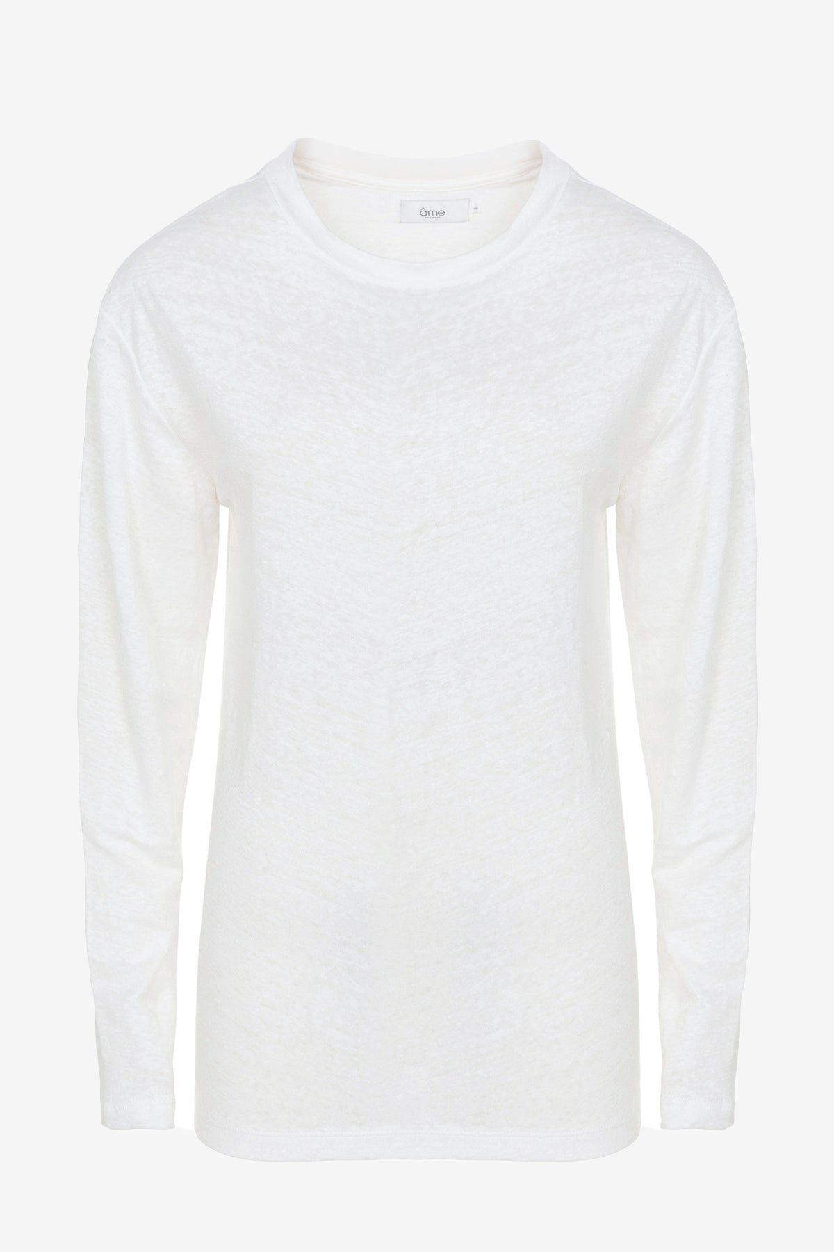 Cosy Long-sleeved Linen T-shirt | White