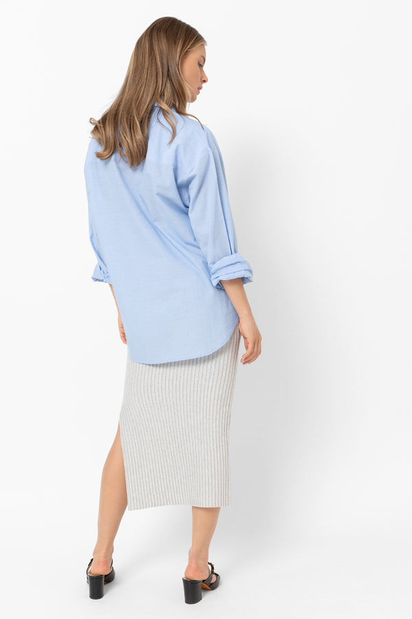 Holly Knitted Skirt | Marled Grey