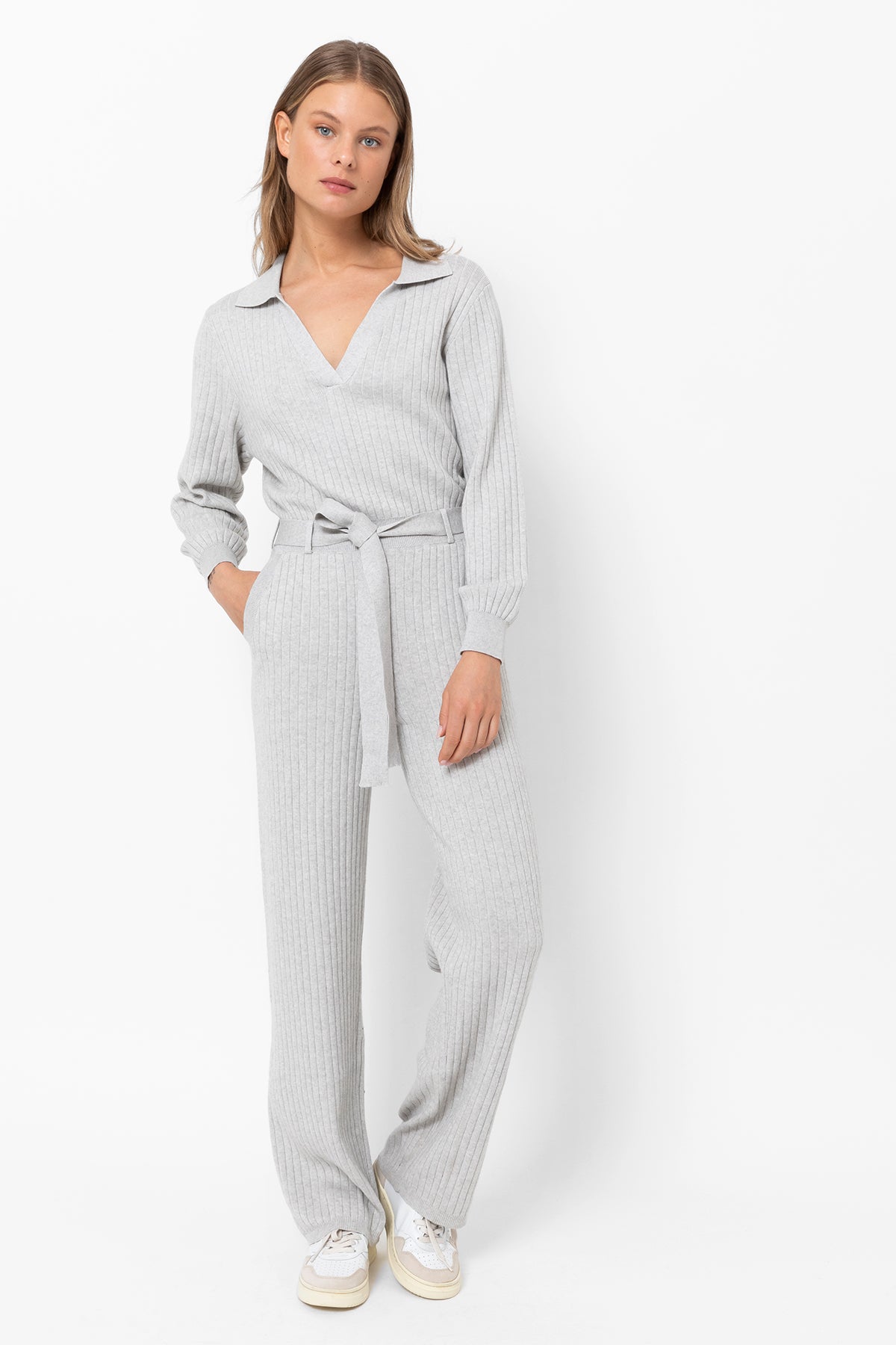 House Knitted Jumpsuit | Marled Grey