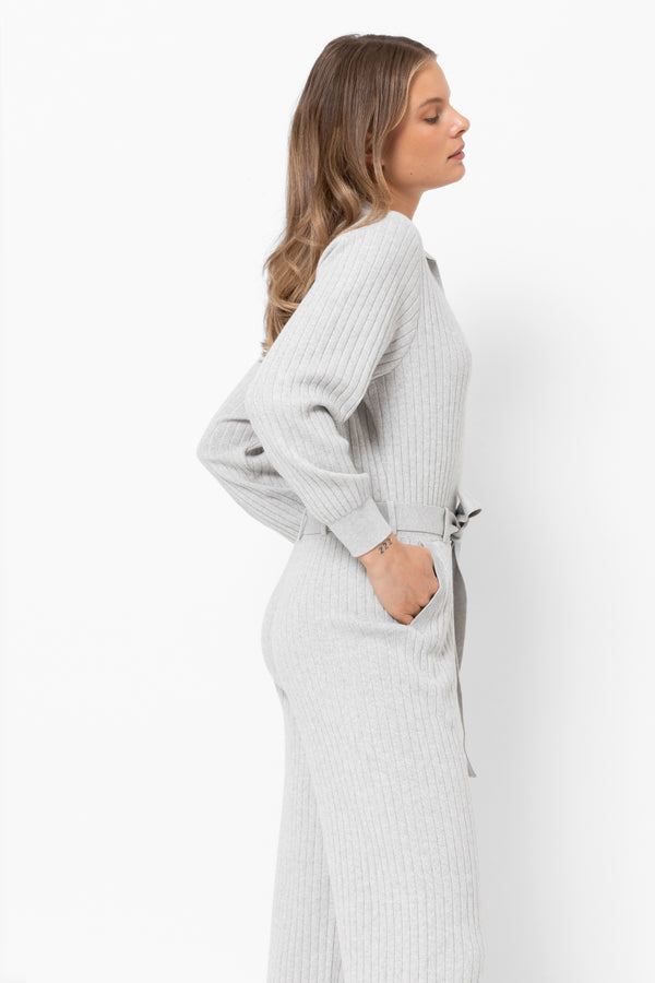 House Knitted Jumpsuit | Marled Grey