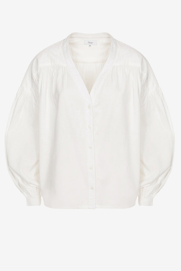 Gante Shirt with Puff Sleeves | White