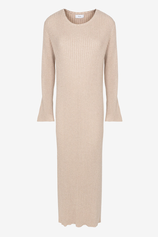 Grace Long Knitted Ribbed Dress | Cray