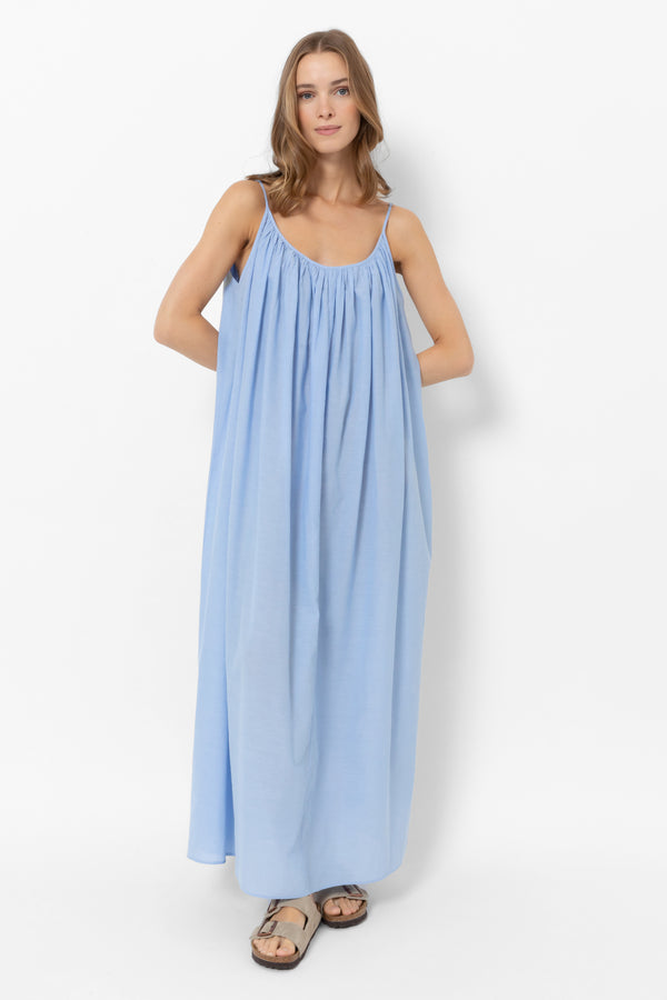 Faustine Slip Dress | Chambray Blue