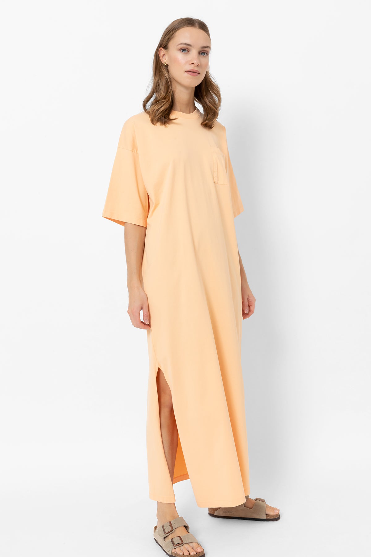 Hysaline T-shirt Dress | Apricot Orange