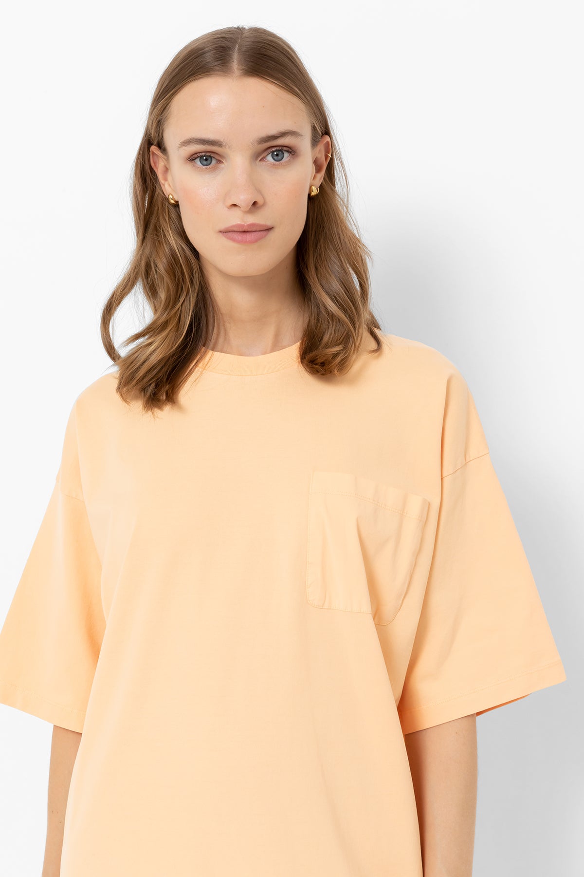 Hysaline T-shirt Dress | Apricot Orange