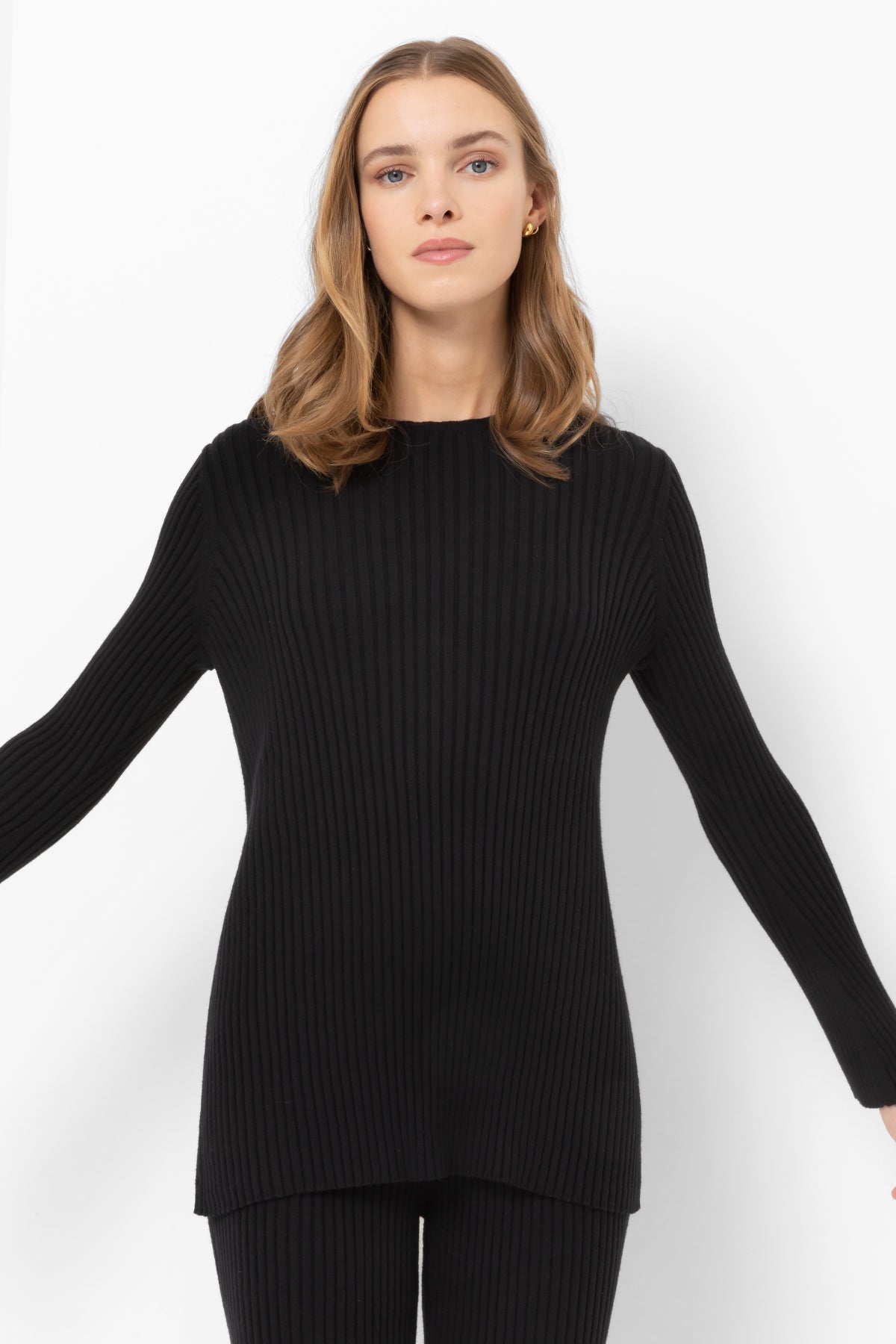 Geraldine Ribbed Sweater | Black