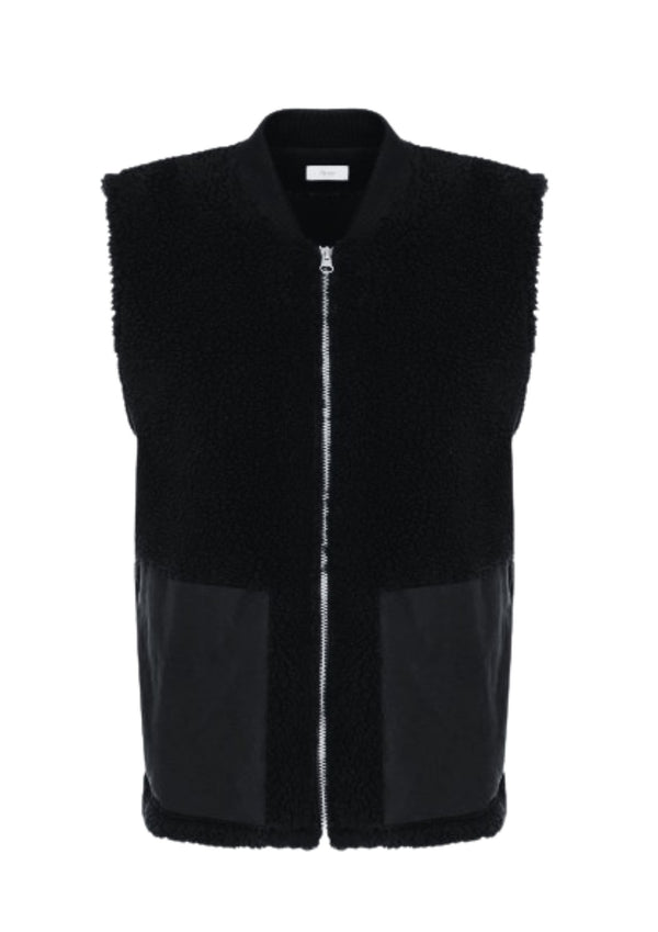 Gunther Teddy Sleeveless Jacket | Black