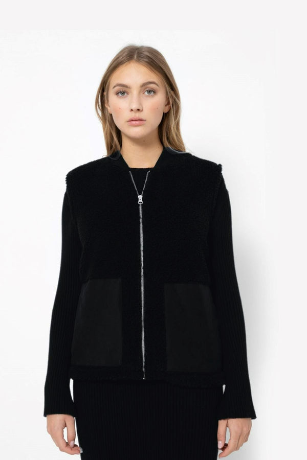 Gunther Teddy Sleeveless Jacket | Black